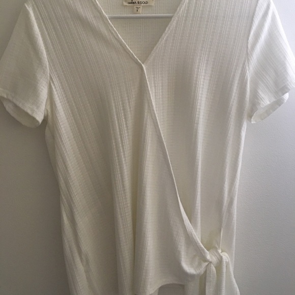 Cedar and gold blouse with tie - Picture 1 of 5